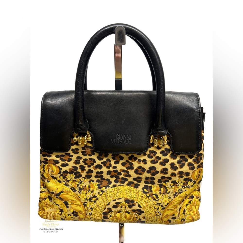 Gianni Versace vintage sunburst leopard bag